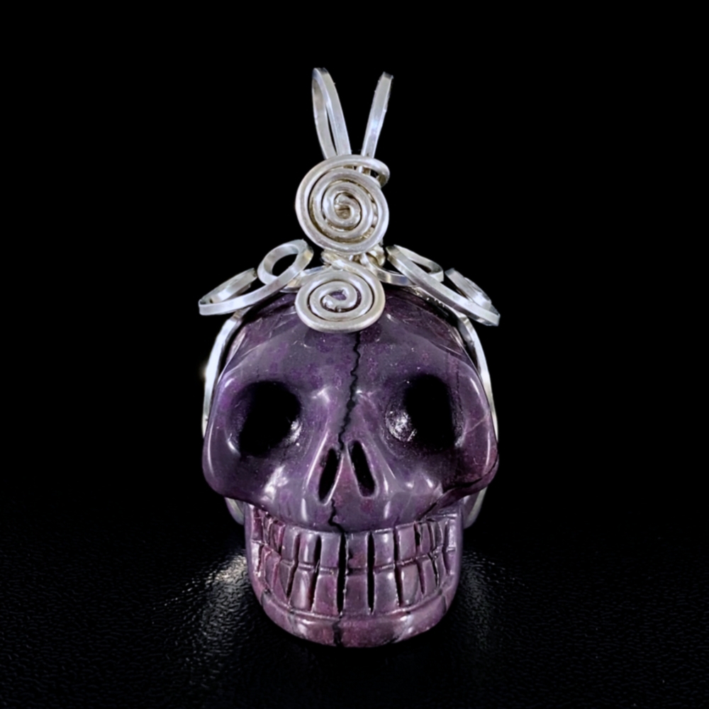 Skull Silver-Tone Crystal Necklace