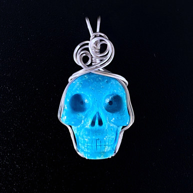 0TurquoiseCrystalSkullWireWrap