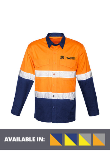 TAFE NSW UNISEX VIS SPLICED RUGGED SHIRT - HOOP TAPED