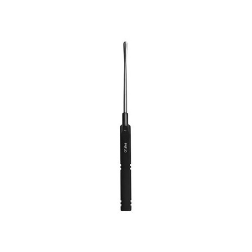 gSource Micro Discectomy Lumbar Penfield Dissector 9.5", #2, 6mm Curved, Offset Black Aluminum Handle