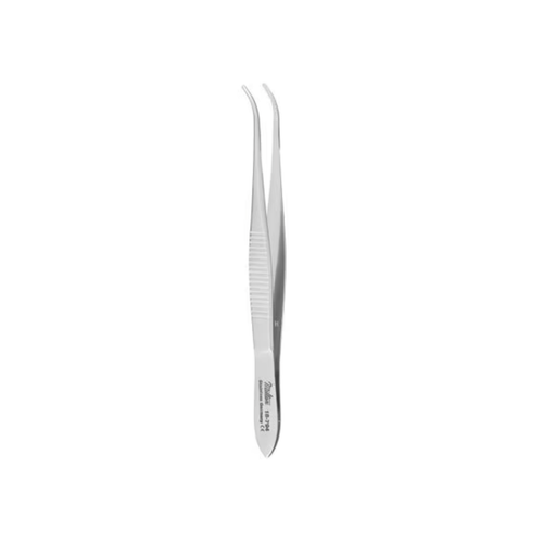 Integra-Miltex Bracken Iris Forceps 3.875IN, Curved Jaws, Serrated Tips