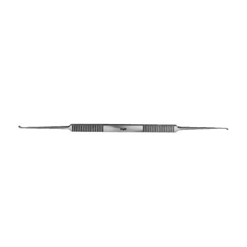 Aesculap HOUSE Bone Curette, Straight, 150mm (6IN), DE, Oval Cups, 1.5 + 1.8mm