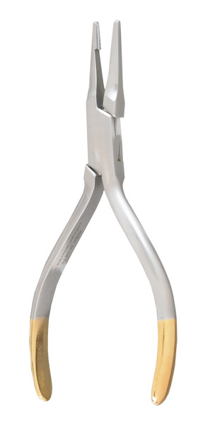 Integra-Miltex Pin Puller, 5.5" (140mm) Tungsten Carbide Serrated Top Jaw Measures 10mm In Length, Grooved Cross-Serrated Opposing Jaw. (Groove Measures 10mm In Length)
