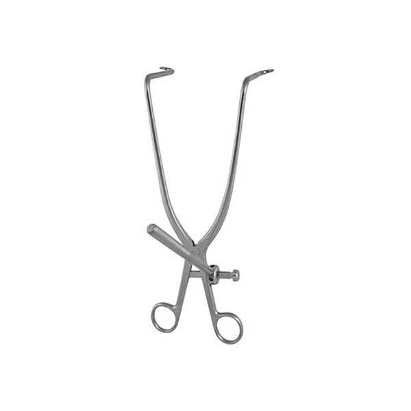 gSource Deep Gelpi Lateral Retractor 10 1/2in, 90 Deg Ang, 3in, 1x1 Blunt Points, Speedlock, Wrench
