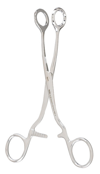 Integra-Miltex COLLIN Tongue Seizing Forceps, 6.75" (170mm),  Jaws 27mm Wide