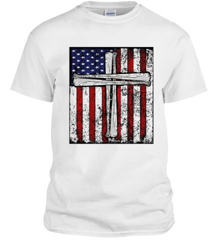 American Flag With Cross Bats