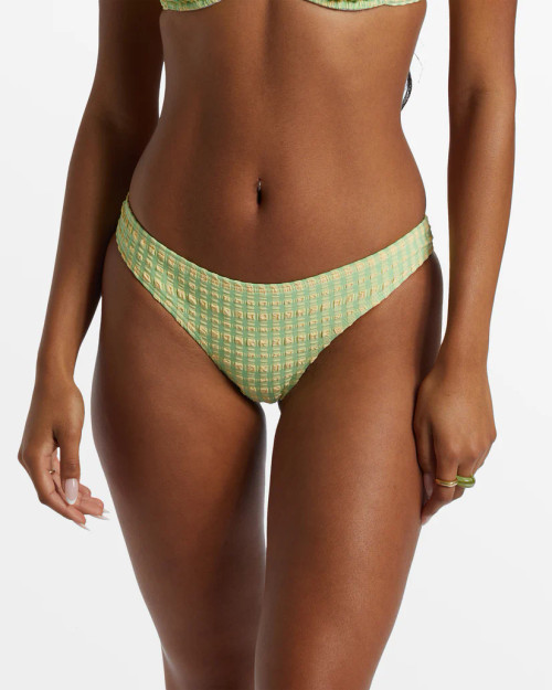 Wave Check Cocoa Low Waist Bikini Bottom