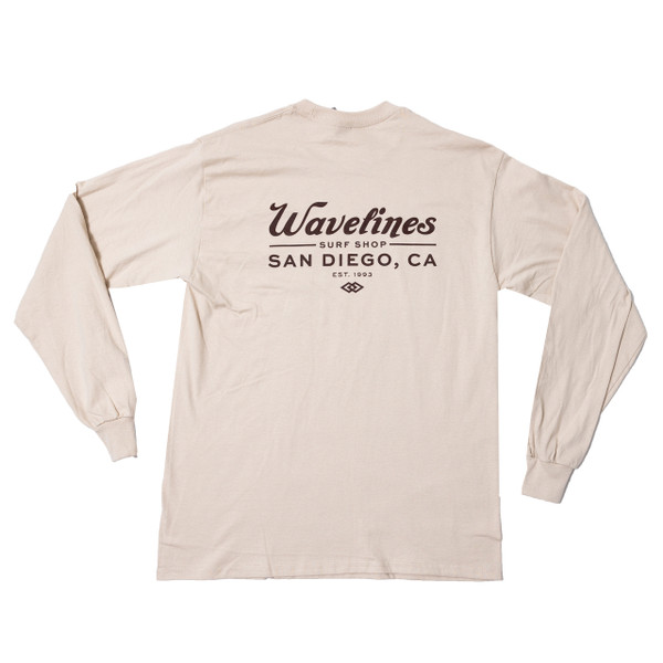 さらに100円引◆WOOALONG◆Cursive lettering relax long sleeve Cursive L/S - WAVELINES SURF SHOP
