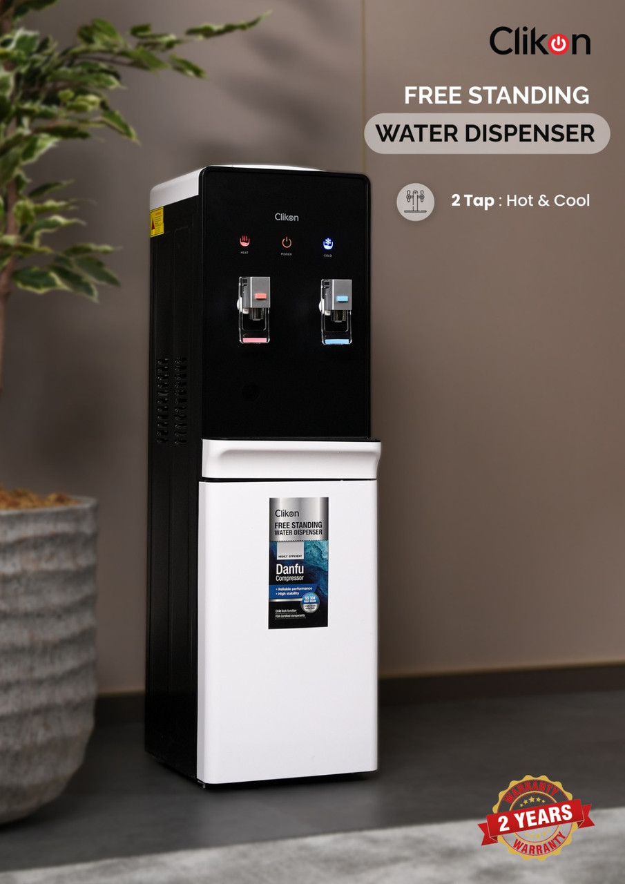 2-Tap Water Dispenser with High-Efficiency Danfu Compressor – Hot