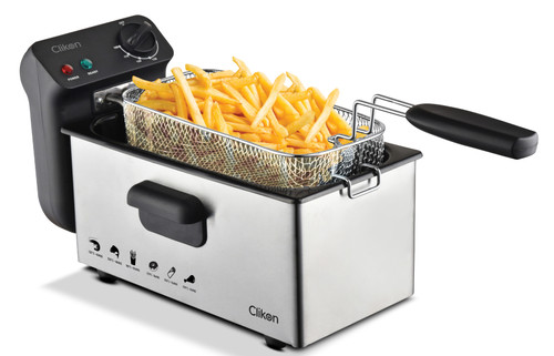 Clikon 3l Deep Fryer with Brushed Stainless Steel Housing-CK358