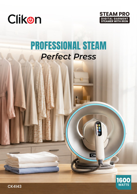 Digital Garment Steamer with Iron, 1600W Steam Iron | 3-Second Quick Heat Up | Digital Display | Titanium Ceramic Soleplate | 900ml Water Tank | Dry, Steam & Burst Steam | Self-Clean | Anti-Calc & Anti-Drip | 2-Year Warranty