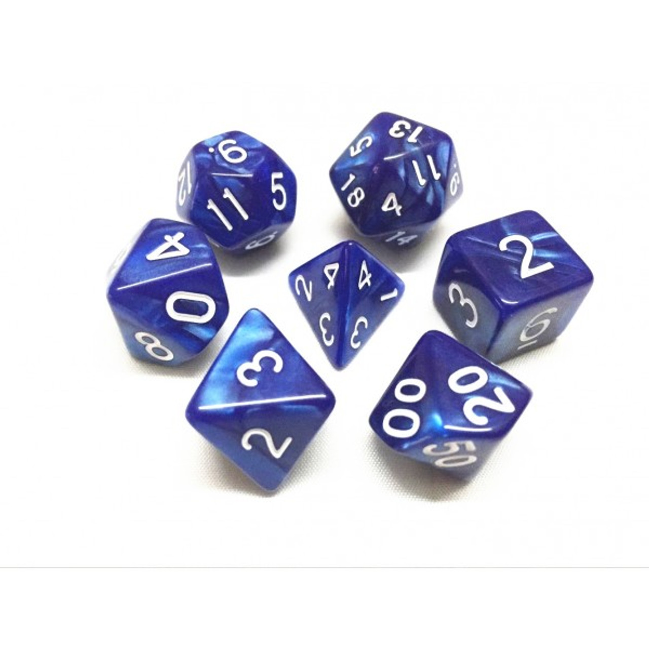 White Pearl Dice Polyhedral Set 