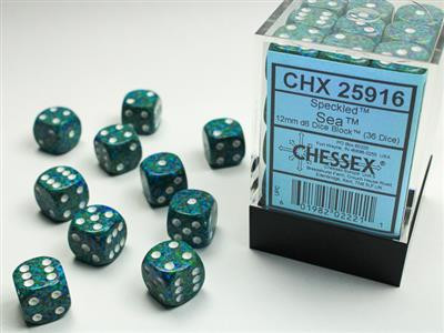 Chessex Speckled 12mm Würfel Set – 36 Stück D6 Mit Punkten, Farbe Lotus, Für Brettspiele & RPG