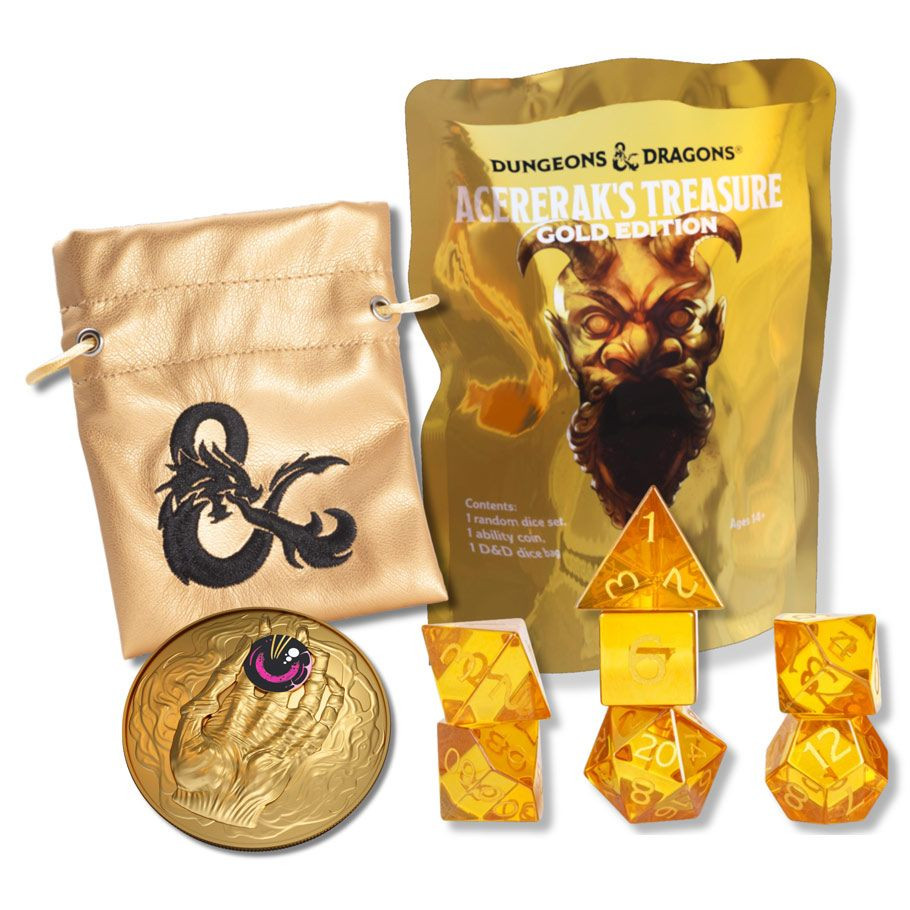 D&D: Acererak's Treasure Blind Pack Dice Set (Gold Edition) - Game
