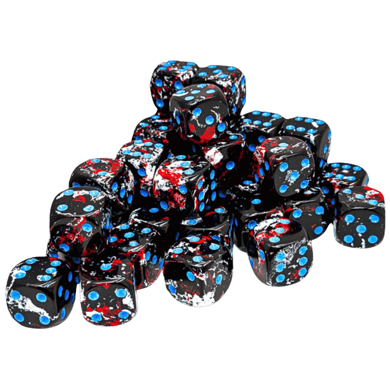 Chessex: 36Ct Brush D6 Dice Set Dark Side/Blue (CHX24808) - Game
