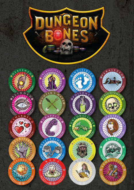 5E: Dungeon Bones Condition Chips (DB001) 5E: Dungeon Bones Condition Chips (DB001)
