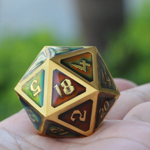 DnDWoW: Large D20 30mm Mood Dice: Silver Exploring (BHD20S)