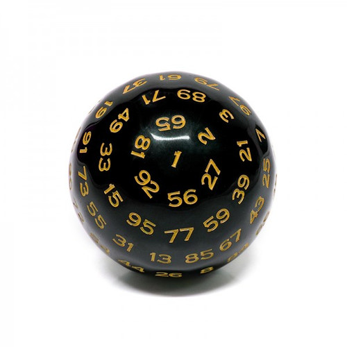 HD Dice: D100: Black Opaque/Yellow (HDD38)