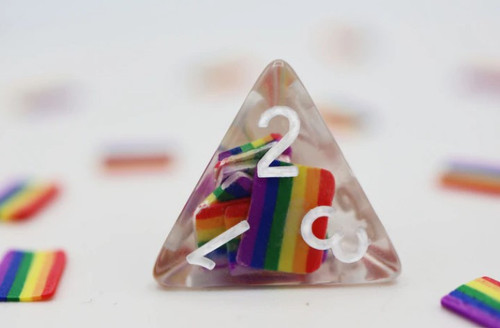 Rainbow Flag Polyhedral Dice Set