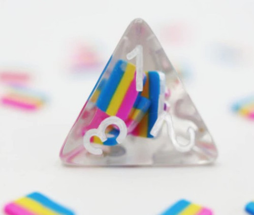 Pansexual Flag Polyhedral Dice Set