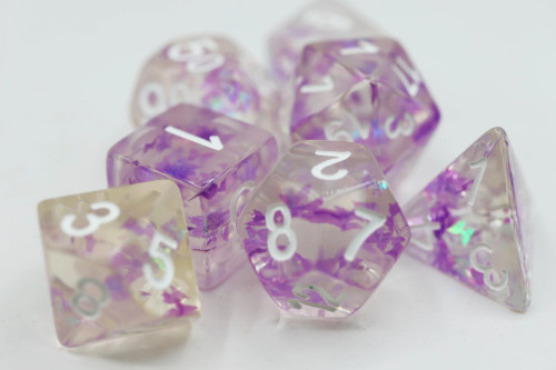 Butterfly Kiss Purple Polyhedral Dice Set