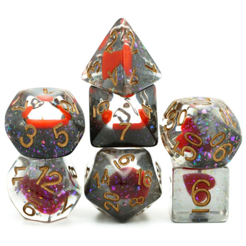 Suit of Dice: Hearts Polyhedral Dice Set