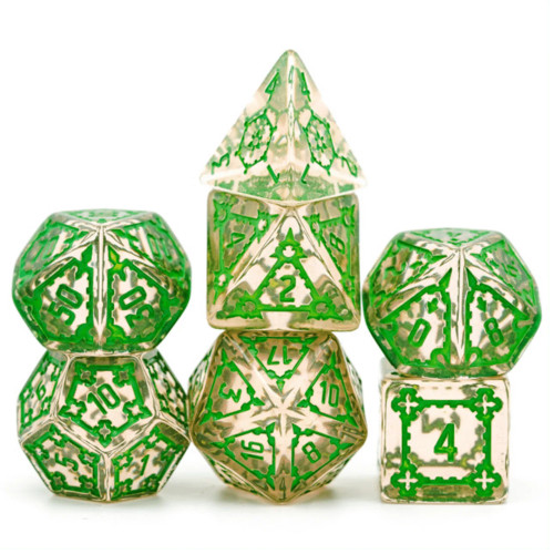 Huge Fluorite Castle Polyhedral Dice Set