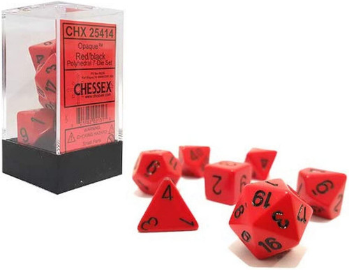 Chessex: 7Ct Opaque Red/Black (CHX25414)