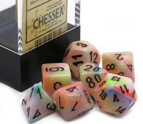 Chessex: 7Ct Festive Mini-Polyhedral Dice Set: Circus/black