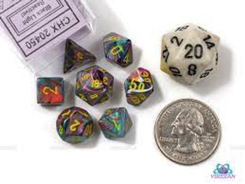 Chessex: 7Ct Festive Mini-Polyhedral Dice Set: Mosaic/Yellow CHX20450 Chessex: 7Ct Festive Mini-Polyhedral Dice Set: Mosaic/Yellow CHX20450