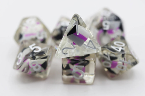 Resin Demisexual Flag Polyhedral Dice Set