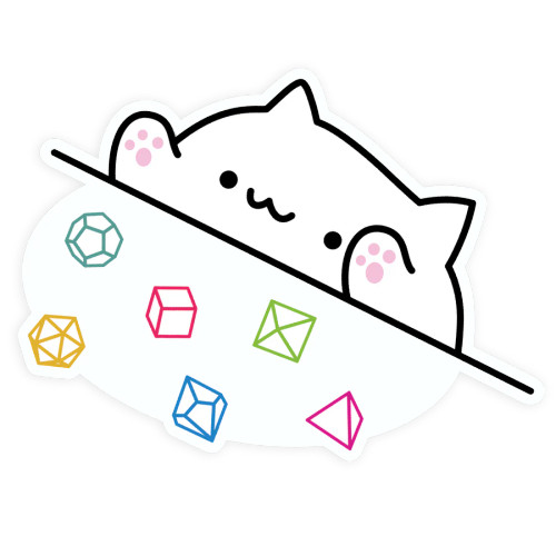 Vinyl Sticker: Kawaii Dice Cat (Bongo)
