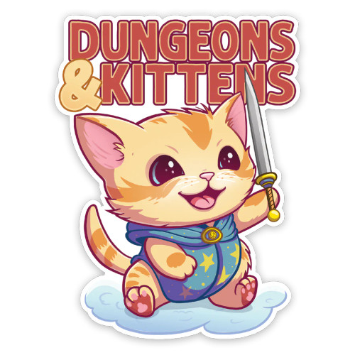 Vinyl Sticker: Dungeons & Kittens Vinyl Sticker: Dungeons & Kittens