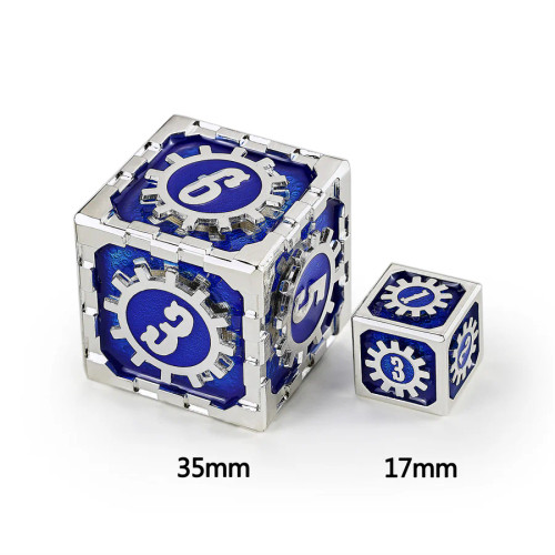 Cogcraft Fidget D6: Mythic Size: Tesla: Blue & Silver