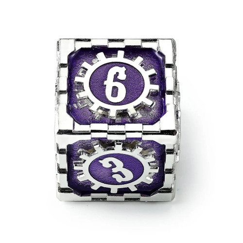 Cogcraft Fidget D6: Chrononaut: Purple & Silver Cogcraft Fidget D6: Chrononaut: Purple & Silver