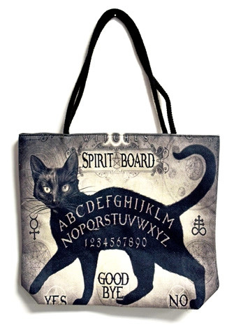Alchemy Gothic Black Cat Spirit Board Tote Bag