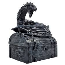 Wyvern Dice Chest with Lock: Stone