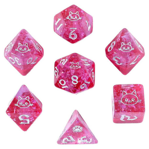 Wyrmforged Rollers: Rounded Edge 7 Piece Dice Set: Purrfect Pink Wyrmforged Rollers: Rounded Edge 7 Piece Dice Set: Purrfect Pink