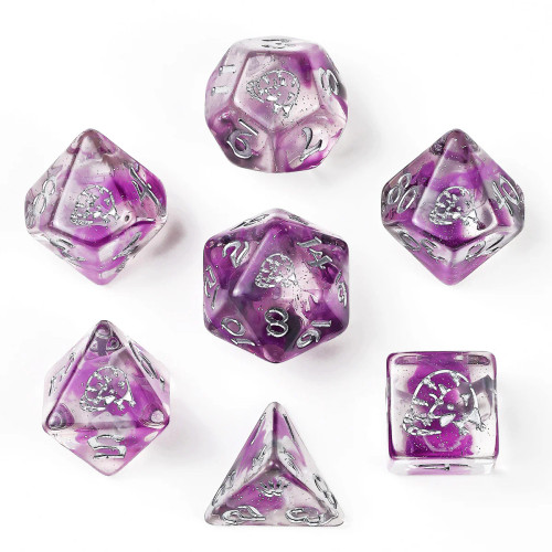 Wyrmforged Rollers: Rounded Edge 7 Piece Dice Set: Opossum Wyrmforged Rollers: Rounded Edge 7 Piece Dice Set: Opossum