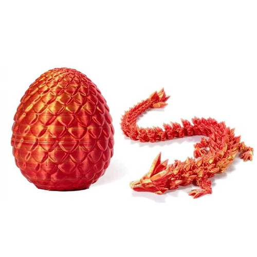 3D Printed Dragon Scale Egg Fidget Toy: Red/Copper 3D Printed Dragon Scale Egg Fidget Toy: Red/Copper