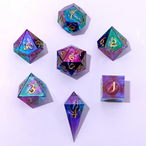 Captured Magic: Sharp Edge Resin Dice Set: Oil Eye