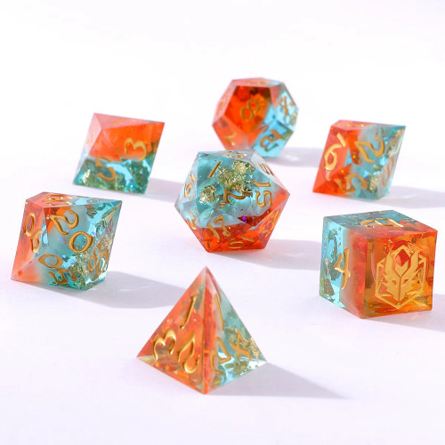 Captured Magic: Sharp Edge Resin Dice Set: Sunset Mirage
