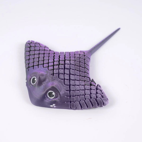 3D Printed Articulated Manta Ray: Purple/Black 3D Printed Articulated Manta Ray: Purple/Black