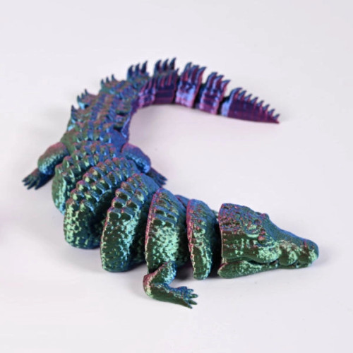 3D Printed Articulated Crocodile: Green/Blue/Purple 3D Printed Articulated Crocodile: Green/Blue/Purple