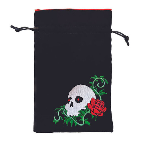 Dice Bag: Black Oak: Skull & Roses