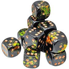 Chessex: 12Ct Brush D6 Dice Set Deep Forest/Gold (CHX24605)