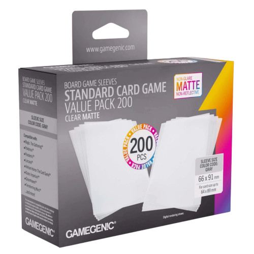 Sleeves: Gamegen!c: Clear Matte Standard Card Game 200ct. (New)