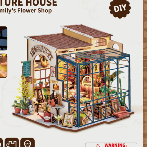 DIY Miniature House Kit: Emily's Flower Shop