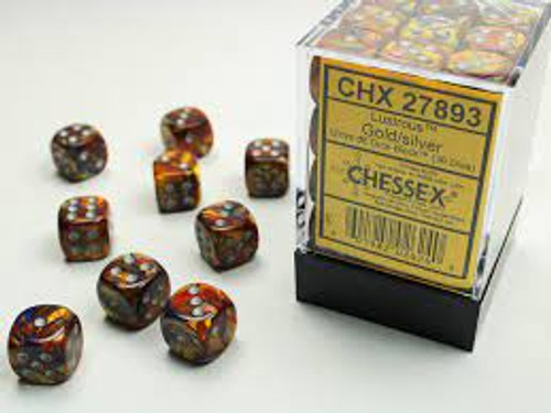 Chessex: 36Ct Lustrous D6 Dice Set Gold/Silver (CHX27893)