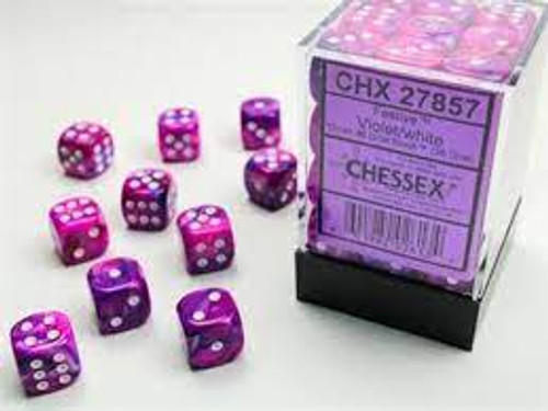 Chessex: 36Ct Festive D6 Dice Set Violet/White (CHX27857)